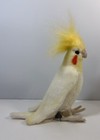Hansa White And Yellow Cockatiel Hand Crafted Plush Stuffed Animal 9 Inch