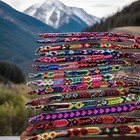 Package Of 50 Handmade Mexican Embroidered Bracelets From Chiapas