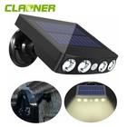4xsolar Powered Wall Light Outdoor Garden Yard Motion Sensor Flood Security Lamp