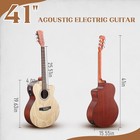 Us Brown 41  Cutaway Electric Acoustic Folk Guitar 6string W strap Cable Bag Amp