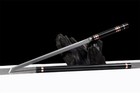 Black Battle Sharp Carbon Steel Chinese Stick Dao Sword Stainless Handle-saya
