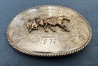 Vtg 1972 Madonna Inn Rodeo Champion Sterling Silver 10k Gold Mccabe Belt Buckle