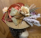 Ladies Wide Brim Victorian Style Hat Wedding Kentucky Derby Hat Church Tea Party
