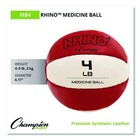 Champion Sports Rhino Leather Medicine Ball  4 Lb  Red white