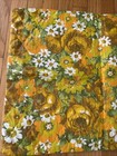 Vintage Flower Power Quilted Pillow Sham Green Gold Orange Zipper Closure