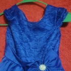 Rare Editions Girls Blue Fit   Flare Lace Dress Scoop Neck Bow Party Size 6
