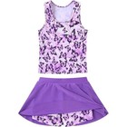 Girls Purple Butterfly Swimsuit Set Size 10y Tankini Skirted Bottoms