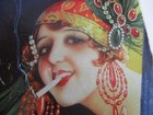 Vintage Flapper Girl Smoker Compact Mirror  By Laughing Elephant 3 X 4 1 2 X 1 2