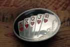 Vintage Johnson Held Handmade Royal Flash Inlay Cards Casino Gamble Belt Buckle