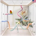 Bird Rope Perch Toy Cotton Bendable Parrot Cage Climbing Stand Colorful 3 Pack