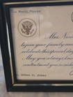 Framed Personal Letter From The White House  Dated Thanking Mr  Urban C  Faber 