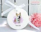 Custom Pet Ornament From Real Photo     Watercolor Style Keepsake     Gift Box