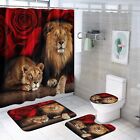Rose And Lion Bathroom Set With Shower Curtain And Rugs Complete Decor Set