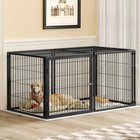 Large Dog Cage 63 7  Dog Kennel For Medium Dogs Puppy Dog Playpen With Top black