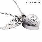 New Heart Wing Crystal Urn Necklace For Ashes Cremation Pendant Memorial Jewelry