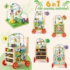 Baby Walker With Wheels Activity Cube For 1 Year Old  6 In 1 Baby Activity Table