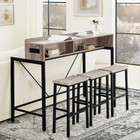 59 Inch Bar Table Dining Table Sofa Table With Power Socket And Led Light