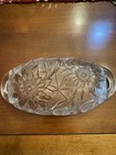 Vintage Indiana Glass Lily Pons Clear Sunflower Relish Dish Celery Tray 1930s