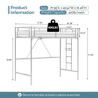 Twin Loft Bed With Stairs  Metal Kids Loft Bunk Twin Bed With Flat Ladder