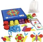 155 Pieces Wooden Puzzle Montessori Pattern Blocks Educational Toy  Development
