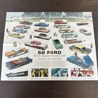 1958 Ford Fairlane Dealer Brochure Lot Poster Advertisement