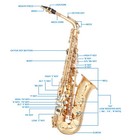 Glarry Professional Golden Alto Saxophone E-flat Sax With Case   Accessories