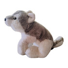 Fao Schwarz Plush Wolf Husky Malamute Dog Gray Laying 16  Stuffed Animal Toy