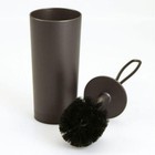 Toilet Brush Holder Set Bpa-free Stiff Bristle Long Handle Compact Design Bronze