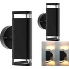Outdoor Led Wall Light Waterproof Up Down Sconce Black Porch Garage Ip65