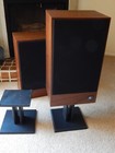Vintage Speaker Stands Wood Technology Wt 10 Black 10 5  New Old Stock