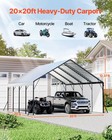 Vevor Heavy Duty Metal Carport 20 X 20 Ft Outdoor Car Shelter Garage For Boats