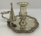 Silver Plated Chamber Stick Candle Holder   Snuffer Corbell   Co Box Aa