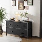 5 Fabric Drawers Dresser For Bedroom chest Organizer Units With Steel Frame