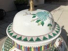 Huge Old Chinese Porcelain Famille Verte Ginger Jar Vase Scholar Art Lamp
