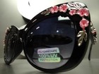 Oversized Vintage Retro Cat Eye Style Sunglasses Thick Black Frame Floral Design