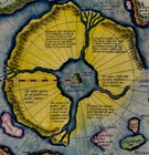 Flat Earth Map North Pole Septentrionalium Terrarum 1595 Art Poster Globe 16x17