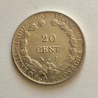 1910 French Indo Chine Francaise 20 Cent Antique Silver Coin French Indochina