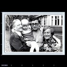Old Vintage Photo Men Woman And Child Outside House Antique Snapshot
