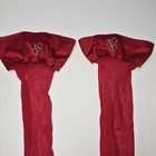 Vtg Victoria s Secret Red Rhinestone Ruffle Top Thigh High Stockings Santa Y2k