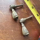 Vintage Tear Drop Pull Knobs Brass Set Of Two