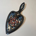 Rare Vintage Wilton Cast Iron Trivet Decor Serving Painted 3-3 8  X 8 