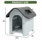 Waterproof Dog House W skylight elevated Floor gray 30 x23 x26 