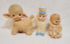Lot Of 3 Vintage Rubber Squeak Squeeze Toy Baby