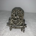 Vintage Baby Carriage Stroller Silver-tone Metal 3 1 2  X 2 14  X 3 1 2 