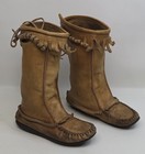 Vintage Moccasins Natural Leather Custom Made Very Broken In Distressed