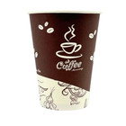 12 Oz Disposable Paper Cups Coffee Bean Design Cold hot Drinking Coffee Tea Lids