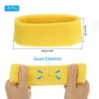 8 Pcs Sweatband Headbands Terry Cloth For Women Men Sports Yellow