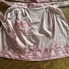 Vintage 50   s-60   s Gingham Half Aprons Lot Of 2 Red pink Hand Embroidery 