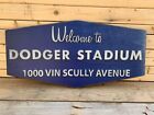 Welcome To Dodger Stadium Vin Scully Avenue 24  Long Heavy Duty Wooden Sign