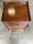 Vintage Nightstand Cabinet Solid Wood Carved Moldings To Top   Bottom